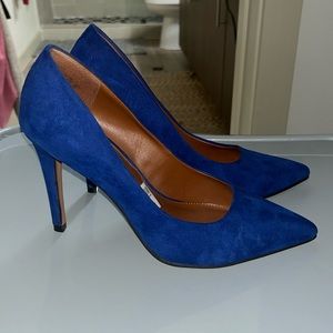 Blue suede heels size 7